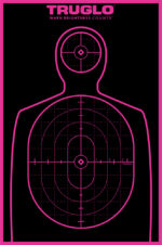 TruGlo TG13P6 Tru-See Handgun Target Self-Adhesive Heavy Paper Black/Pink 12"x18" Silhouette 6 Pack