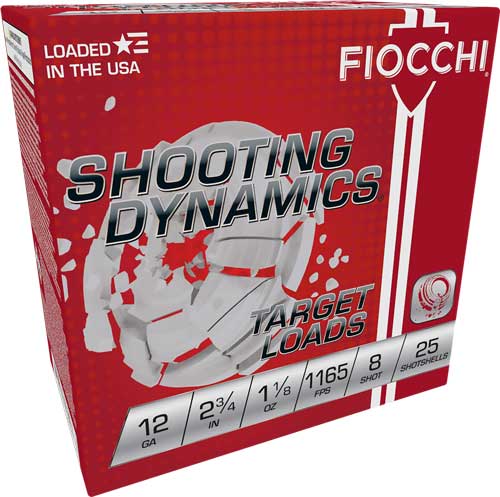 Fiocchi 12 Gauge 2-3/4 Inch 1-1/8oz Number 8 Shot Shotgun Ammunition