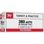 Winchester USA Handgun Ammunition .380 ACP 95 gr. FMJ 945 fps 100/ct