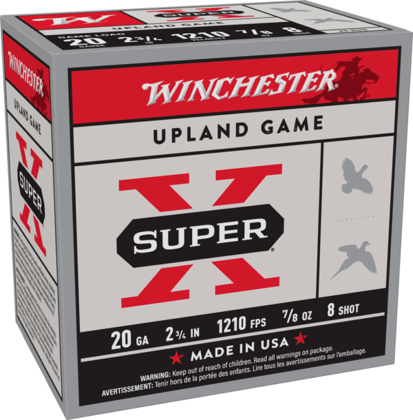 WINCHESTER 20G 2-3/4" #8 SPR X UPLAND 7/8OZ 25RDS