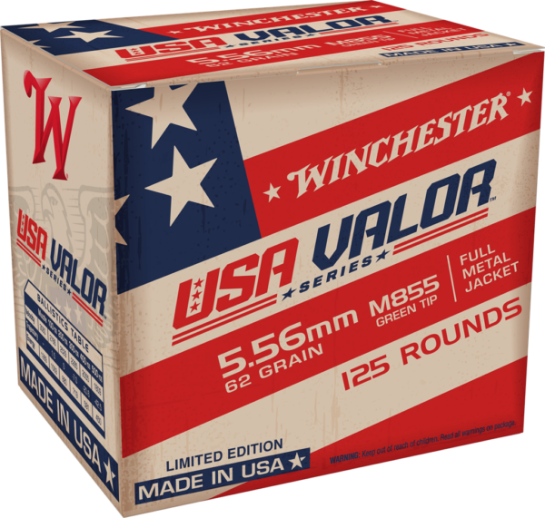 USA VALOR M855 5.56 62G FMJ GRN TIP