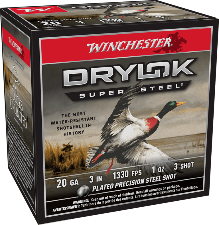 Winchester Drylok Steel 20 Gauge 3 Inch Number 3 Shot 25 Round Shotgun Ammunition