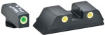 AmeriGlo GL5115 Classic Tritium Sight Set for Glock  Green Tritium White Outline Front Sight-Yellow Tritium White Outline Rear Sight