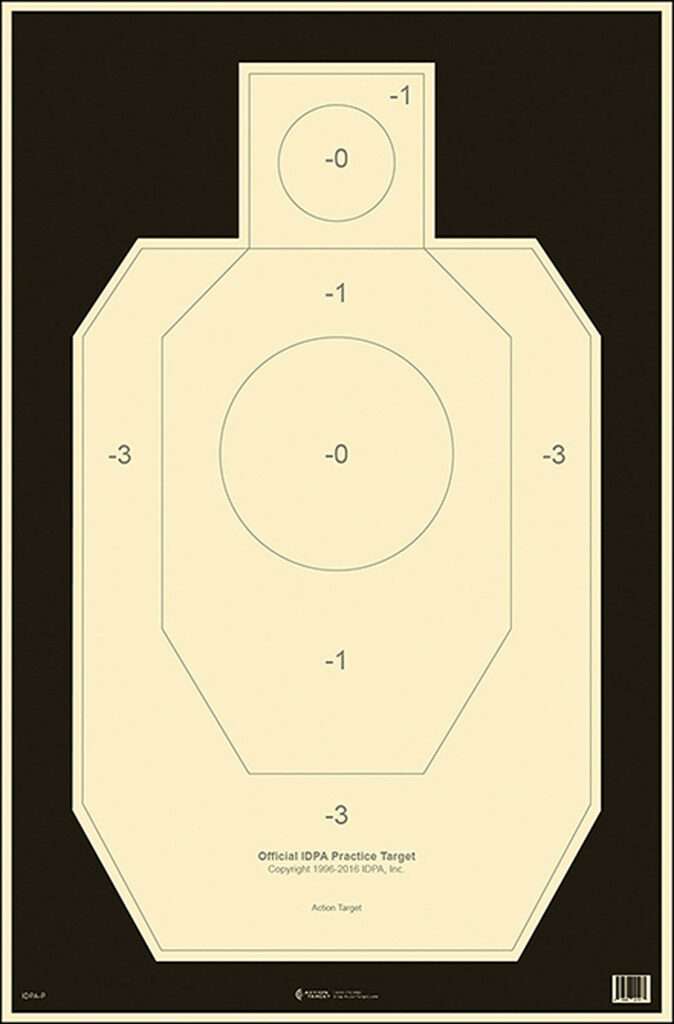 Action Target Officially Licensed IDPA Practice Target Hanging 100 Per Box