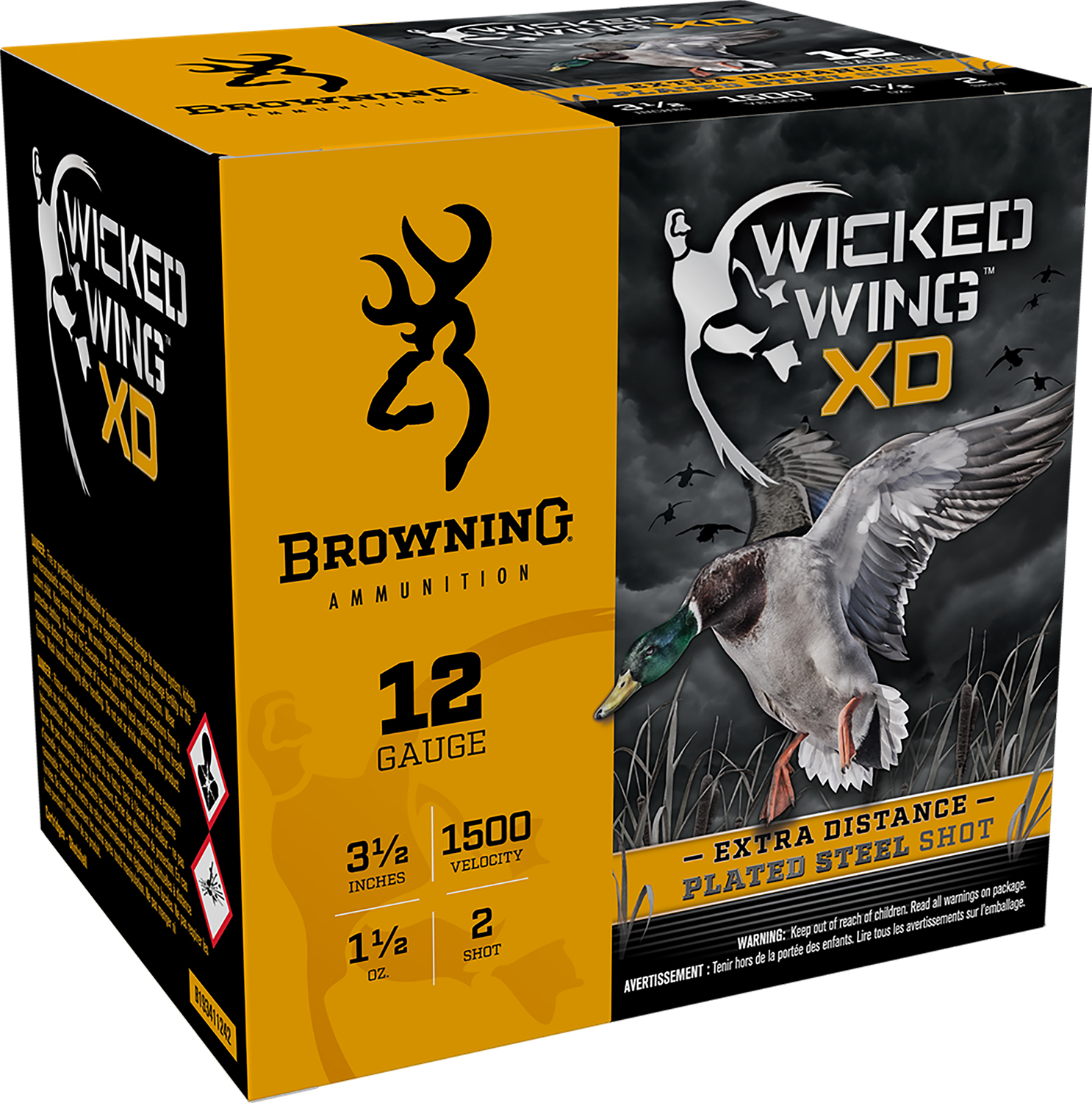 Browning Ammo B193411242 Wicked Wing XD 12Gauge 3.50" 1 1/2oz 2Shot 25 Per Box/10 Case 1 Browning Ammo B193411242 Wicked Wing XD 12Gauge 3.50" 1 1/2oz 2Shot 25 Per Box/10 Case
