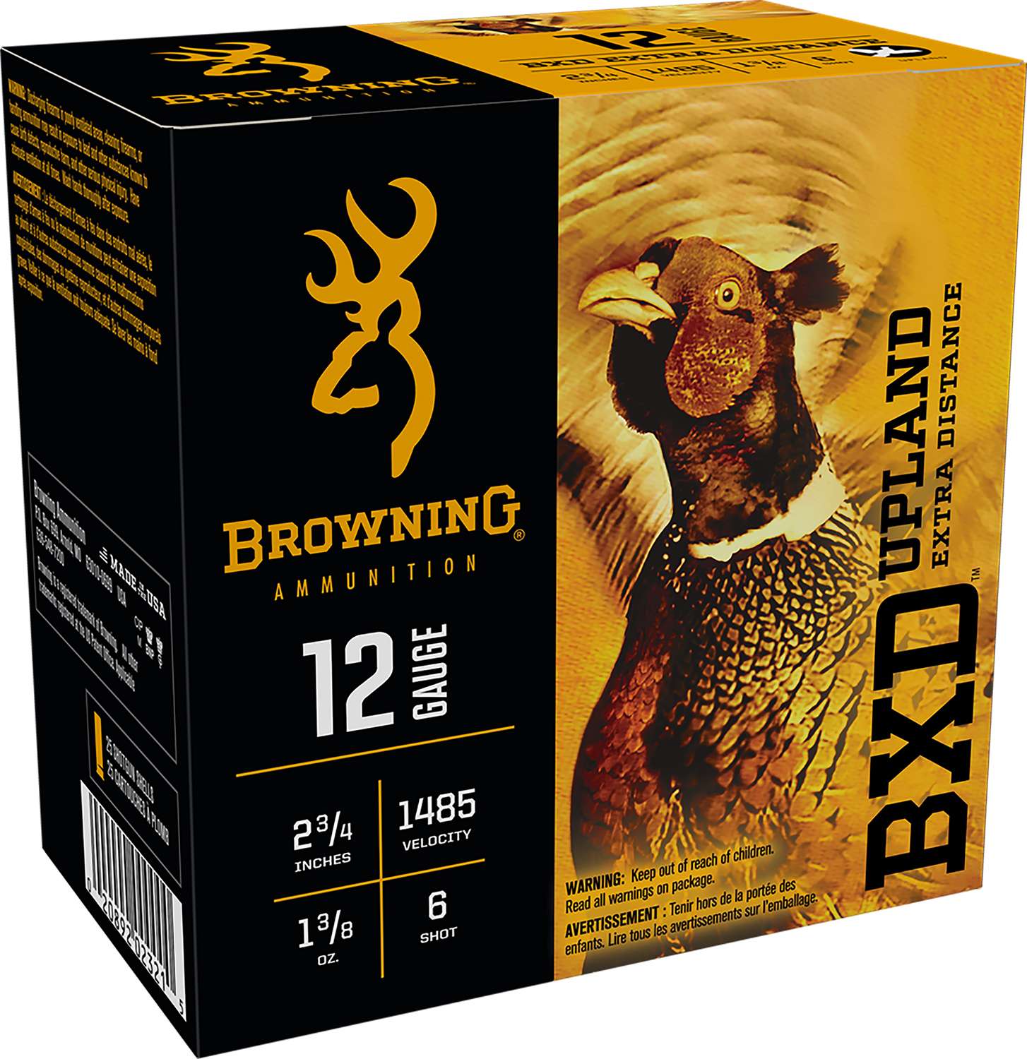 Browning Ammo B193511226 BXD Upland 12Gauge 2.75" 1 3/8oz 6Shot 25 Per Box/10 Case 1 Browning Ammo B193511226 BXD Upland 12Gauge 2.75" 1 3/8oz 6Shot 25 Per Box/10 Case