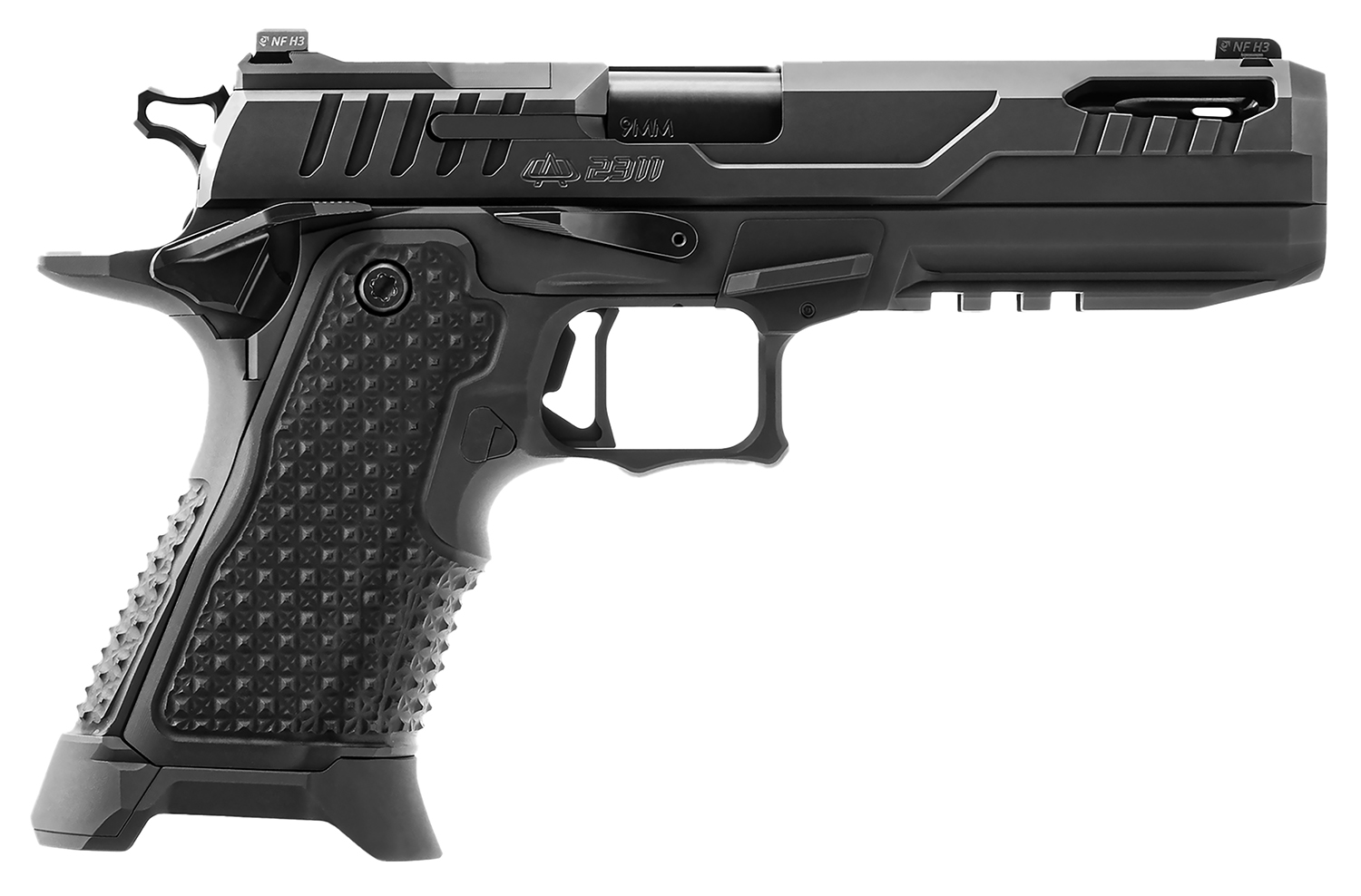 Oa Defense OA2311FPROELTBLKPRT21 2311 Pro Elite 9mm Luger 17+1/21+1 5" Black DLC Ported Barrel, Black Optic Ready/Serrated Slide, Black Aluminum Frame w/Picatinny Rail, Black Grip, Ambidextrous 1 Oa Defense OA2311FPROELTBLKPRT21 2311 Pro Elite 9mm Luger 17+1/21+1 5" Black DLC Ported Barrel, Black Optic Ready/Serrated Slide, Black Aluminum Frame w/Picatinny Rail, Black Grip, Ambidextrous