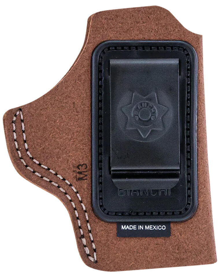 Bianchi 10381 Inside-The-Waistband Tan Leather Belt Clip Holster Left Hand