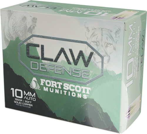 FORT SCOTT 10MM 190GR - CLAW DEFENSE FN 20RD 25BX/CS 1 FORT SCOTT 10MM 190GR - CLAW DEFENSE FN 20RD 25BX/CS