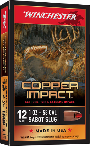 Winchester 12 Gauge Copper Impact 1 Ounce Sabot Slug 5 Round Ammunition