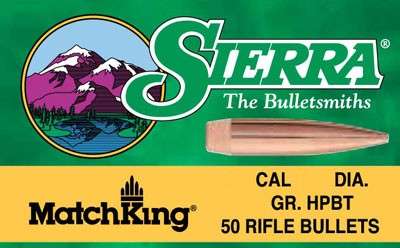 Sierra 6mm .243 Caliber 70 Grain Hollow Point Boat Tail Match Reloading Bullet 100 Count