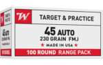 WIN USA 45ACP 230GR FMJ 100/500