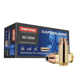 Norma Safeguard 40 S&W 165 Grain JHP Ammunition