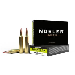 Nosler Ballistic Tip 28 Nosler 160 Grain Rifle Ammunition