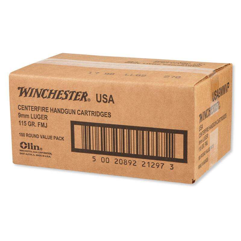Winchester USA Handgun Ammunition 9mm Luger 115 gr. FMJ 1190 fps 1000/case 1 Winchester USA Handgun Ammunition 9mm Luger 115 gr. FMJ 1190 fps 1000/case