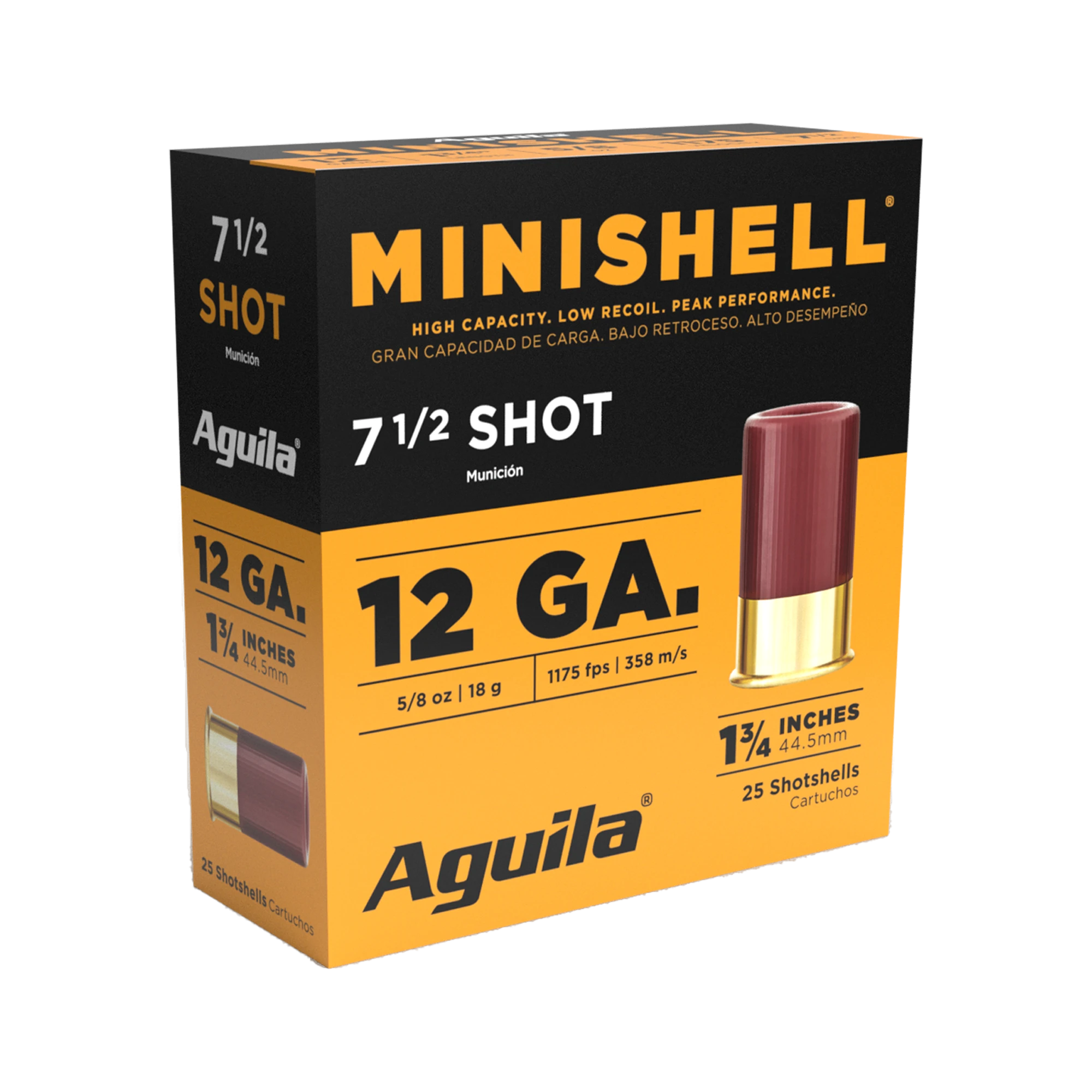 AGUILA 12GA MINI SHELL 1 3/4" 5/8 OZ 7.5 25RD BX 10 BOXES PER CS 1 AGUILA 12GA MINI SHELL 1 3/4" 5/8 OZ 7.5 25RD BX 10 BOXES PER CS