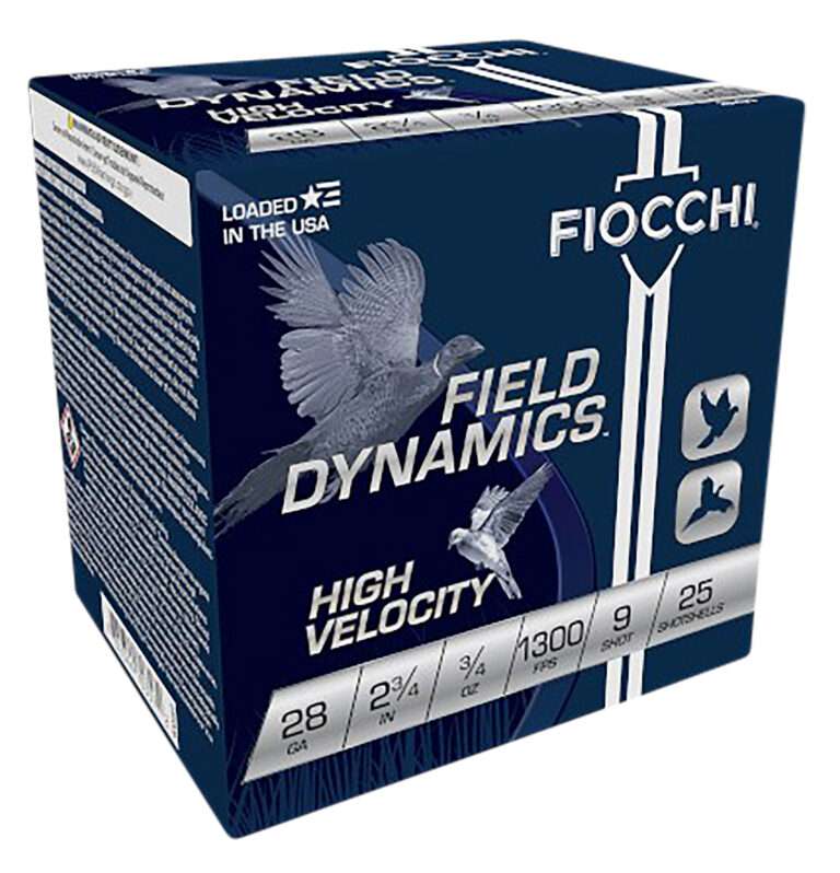 Fiocchi Field Dynamics High Velocity 28 Gauge 2-3/4 Inch Number 9 Shot 25 Round Shotgun Ammunition