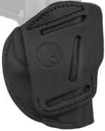 1791 Gunleather 4WH1SBLL 4-Way  IWB/OWB 01 Stealth Black Leather Belt Clip Fits 3-4" Barrel 1911 Left Hand