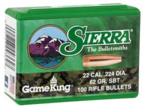 Sierra GameKing 62 Grain Spitzer Boat Tail Reloading Bullet 100 Count