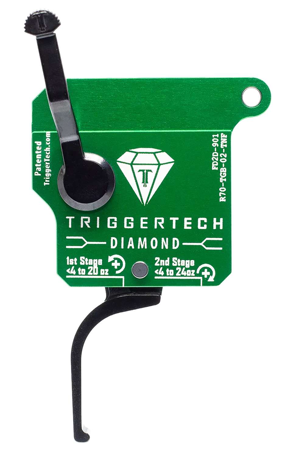 TriggerTech R70TGB02TNF Diamond Two-Stage Flat Clean Trigger with 0.50-2.80 lbs Draw Weight & Green w/Black Parts Finish for Remington 700 Right 1 TriggerTech R70TGB02TNF Diamond  Two-Stage Flat Clean Trigger with 0.50-2.80 lbs Draw Weight & Green w/Black Parts Finish for Remington 700 Right