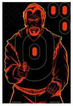 Birchwood Casey 34647 Shoot-N-C Reactive Target Self-Adhesive Paper Black/Red 12"x18" Bad Guy Silhouette 12 Pack