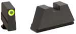 AmeriGlo GL691 Optic Compatible Sight Set for Glock  3XL Tall Green Tritium Lumigreen Outline Front Sight-Black Rear Sight