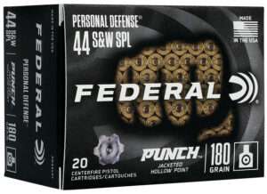 Federal Punch Personal Defense 44 S&W Special 180 Grain Jacketed Hollow Point Ammunition