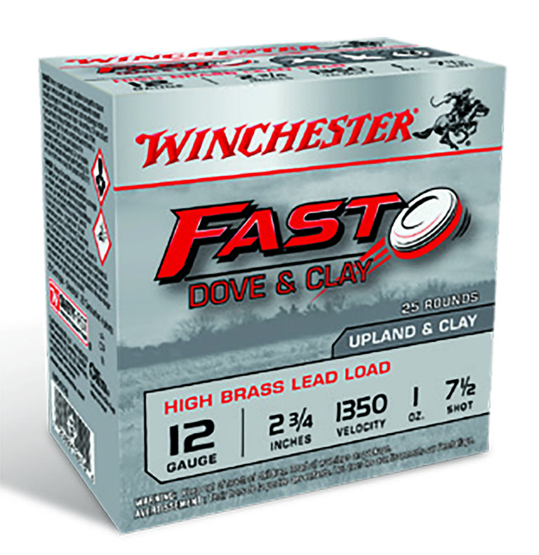 Winchester Fast Dove and Clay High Brass 12 Gauge 2-3/4 Inch 1oz Number 7.5 Shot 25 Round Shotgun Ammunition
