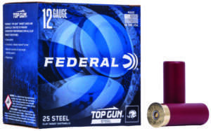 Federal Top Gun Steel 12 Gauge 2.75 Inch 1 1/8oz Number 7 Shot 25 Round Shotgun Ammunition