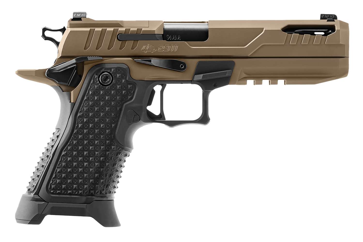 Oa Defense OA2311FPROELTHDBPRT21 2311 Pro Elite 9mm Luger 17+1/21+1 5" Black DLC Ported Barrel, Optic Ready/Serrated Slide, Black Aluminum Frame w/Picatinny Rail, Black Grip, Ambidextrous 1 Oa Defense OA2311FPROELTHDBPRT21 2311 Pro Elite 9mm Luger 17+1/21+1 5" Black DLC Ported Barrel, Optic Ready/Serrated Slide, Black Aluminum Frame w/Picatinny Rail, Black Grip, Ambidextrous