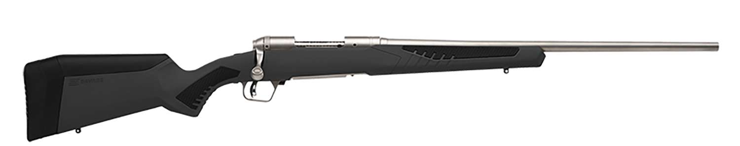Savage Arms 57049 110 Storm Full Size 338 Win Mag 3+1 24" Matte Stainless Button-Rifled Barrel, Matte Drilled & Tapped Stainless Steel Receiver, AccuStock Matte Gray Synthetic Stock, Right Hand 1 Savage Arms 57049 110 Storm Full Size 338 Win Mag 3+1 24" Matte Stainless Button-Rifled Barrel, Matte Drilled & Tapped Stainless Steel Receiver, AccuStock Matte Gray Synthetic Stock, Right Hand