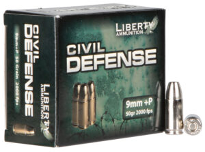 Liberty Civil Defense 9mm Luger +P 50 Grain Lead Free Hollow Point Ammunition