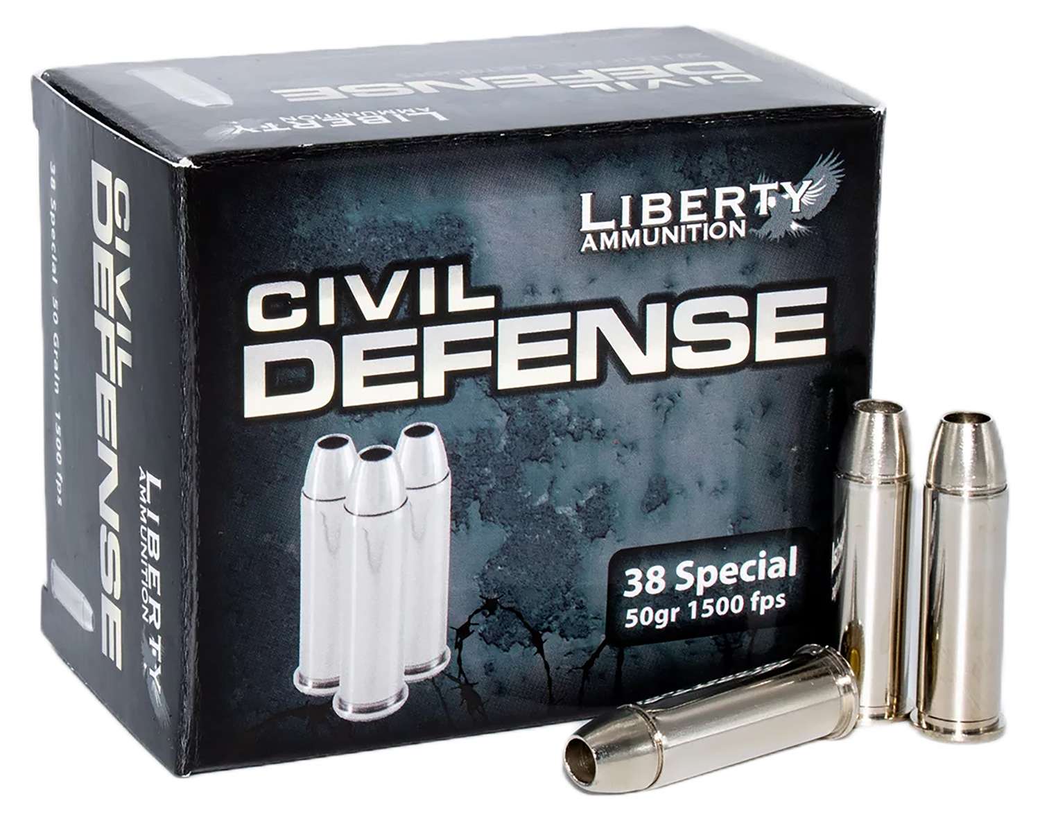 Liberty Civil Defense 38 Special Hollow Point Ammunition 1 Liberty Civil Defense 38 Special 50 Grain Lead Free Hollow Point Ammunition