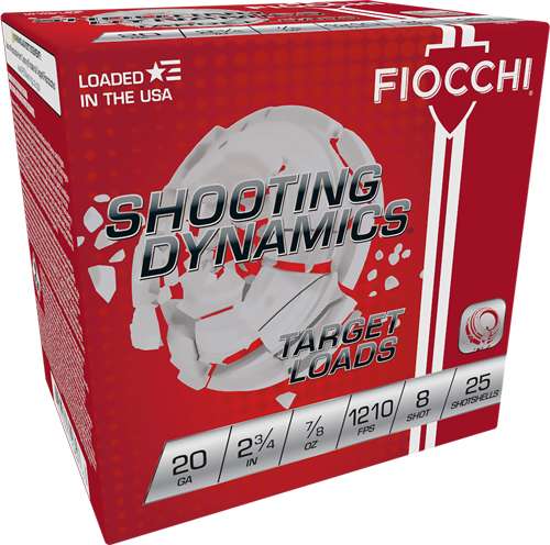 Fiocchi 20 Gauge 2-3/4 Inch 7/8 Ounce Number 8 Shot Shotgun Ammunition