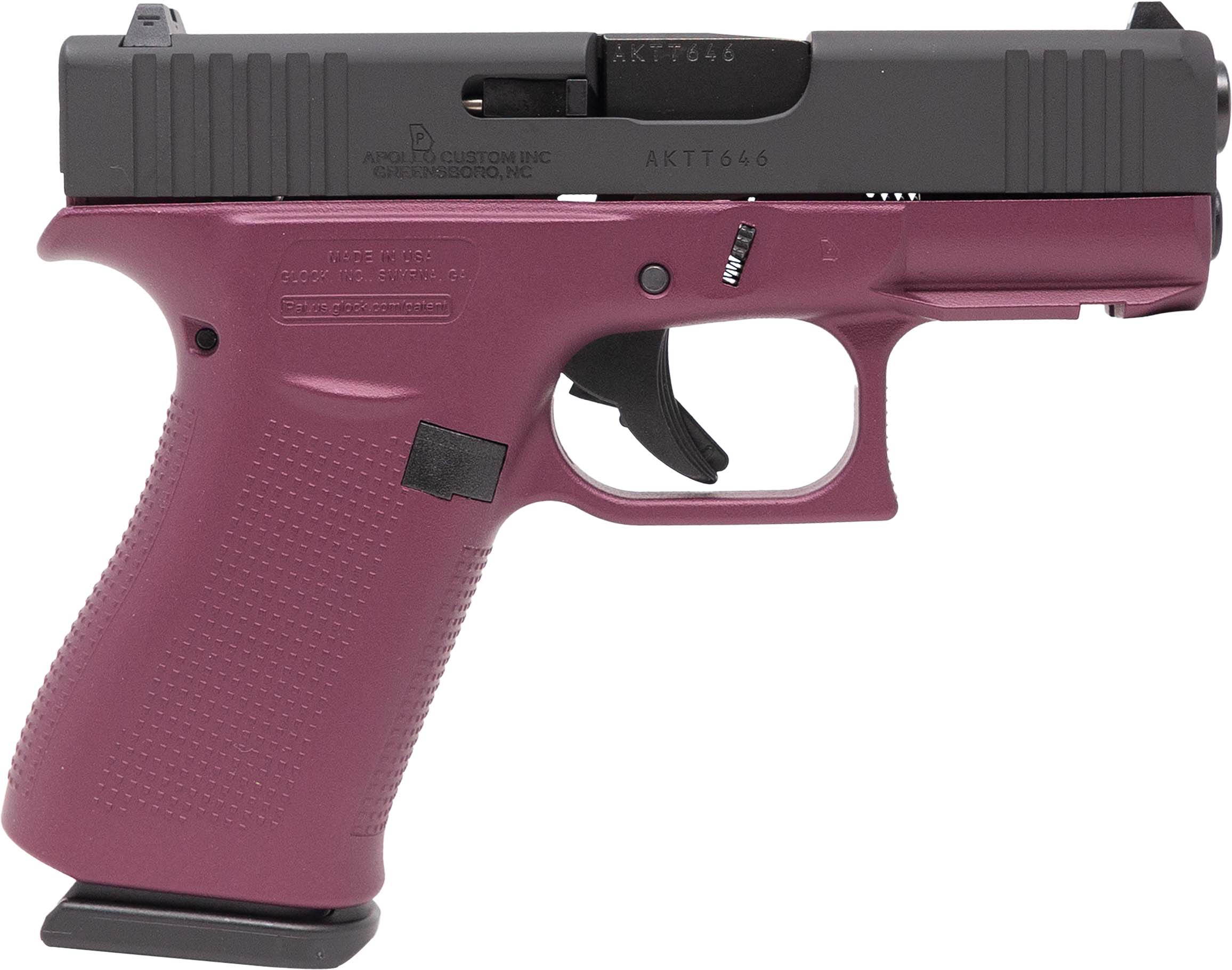 Apollo Custom Glock 43X 9mm 10 Round Cherry Black Rail Pistol 1 Apollo Custom Glock 43X 9mm 10 Round Cherry Black Rail Pistol