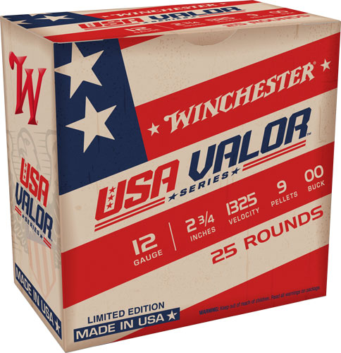 WINCHESTER USA VALOR 12GA - 2.75" 00 BUCK 25RD 10BX/CS 1 WINCHESTER USA VALOR 12GA - 2.75" 00 BUCK 25RD 10BX/CS