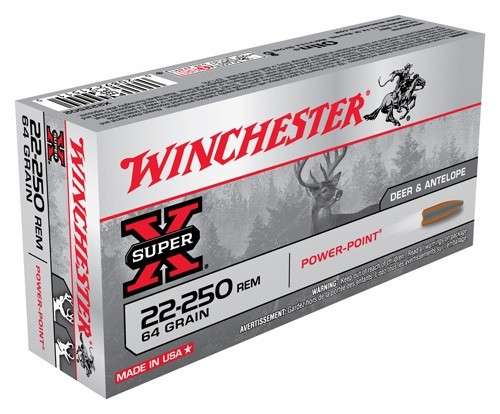 WINCHESTER SUPER-X 22-250 REM - 64GR POWER POINT 20RD 10BX/CS 1 WINCHESTER SUPER-X 22-250 REM - 64GR POWER POINT 20RD 10BX/CS