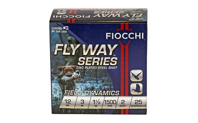 Fiocchi Flyway Steel 12 Gauge Number 2 Shot 25 Round Shotgun Ammunition