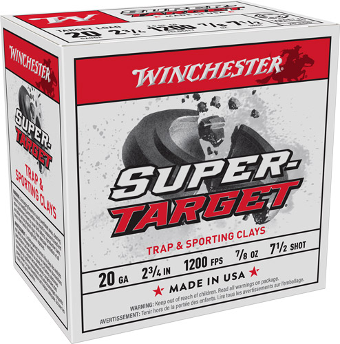 Winchester Target 20 Gauge 2-3/4 Inch Number 7.5 250 Round Shotgun Ammunition