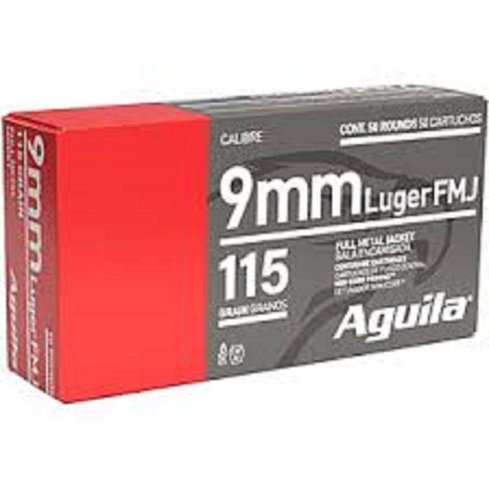 Aguila Handgun Ammunition 9mm Luger 115 gr FMJ 1150 fps 1000/ct Case 1 Aguila Handgun Ammunition 9mm Luger 115 gr FMJ 1150 fps 1000/ct Case