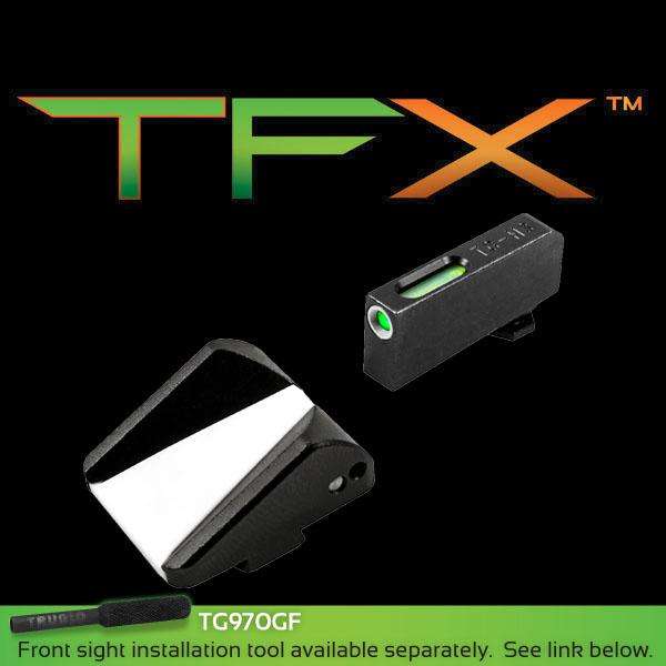 Truglo TFX Tritium Fiber Optic Xtreme Glock Handgun Front and Rear Sight Set