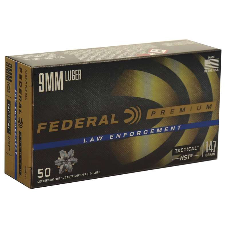 Federal Premium 9mm 147 Grain HST Jacketed Hollow Point 50 Round Box Ammunition 1 Federal Premium 9mm 147 Grain HST Jacketed Hollow Point 50 Round Box Ammunition