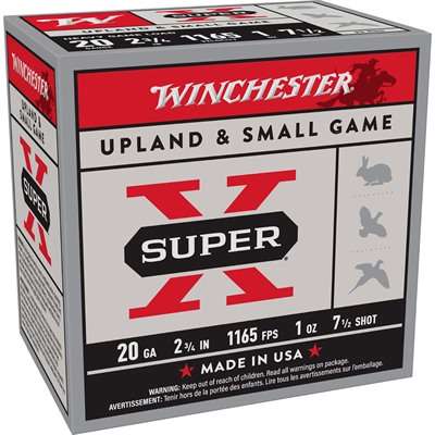 Winchester Super-X 20 Gauge 2-3/4 Inch Number 7.5 Shot 25 Round Shotgun Ammunition