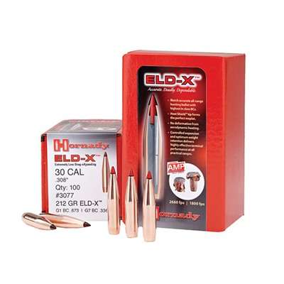Hornady ELD-X 30 Caliber 200 Grain Polymer Tipped Boat Tail Rifle Ammunition