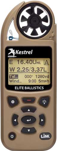Kestrel 5700 Elite Wind Meter with Applied Ballistics and Link Desert Tan