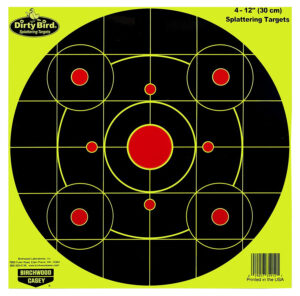 Birchwood Casey Dirty Bird 12 Inch Bullseye Paper Hanging Target 25 Pack