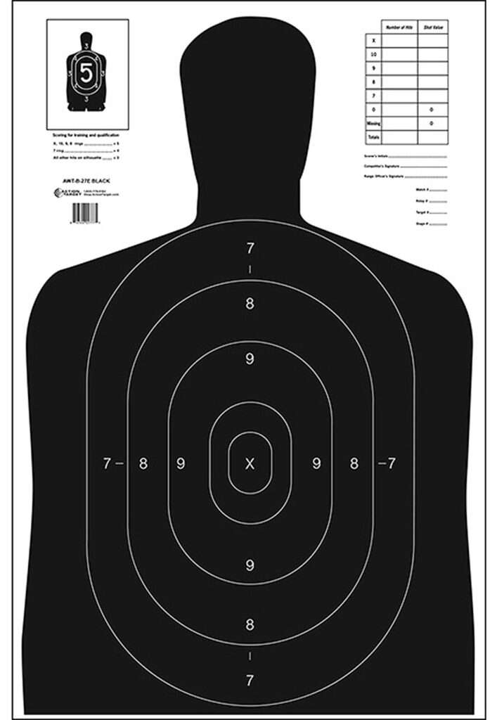 Action Target Economy B27 Black Qualification Paper Target