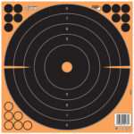 EZ-Aim 1531725 Splash Reactive Self-Adhesive Paper Black/Orange 12"x12" Bullseye 25 Pack