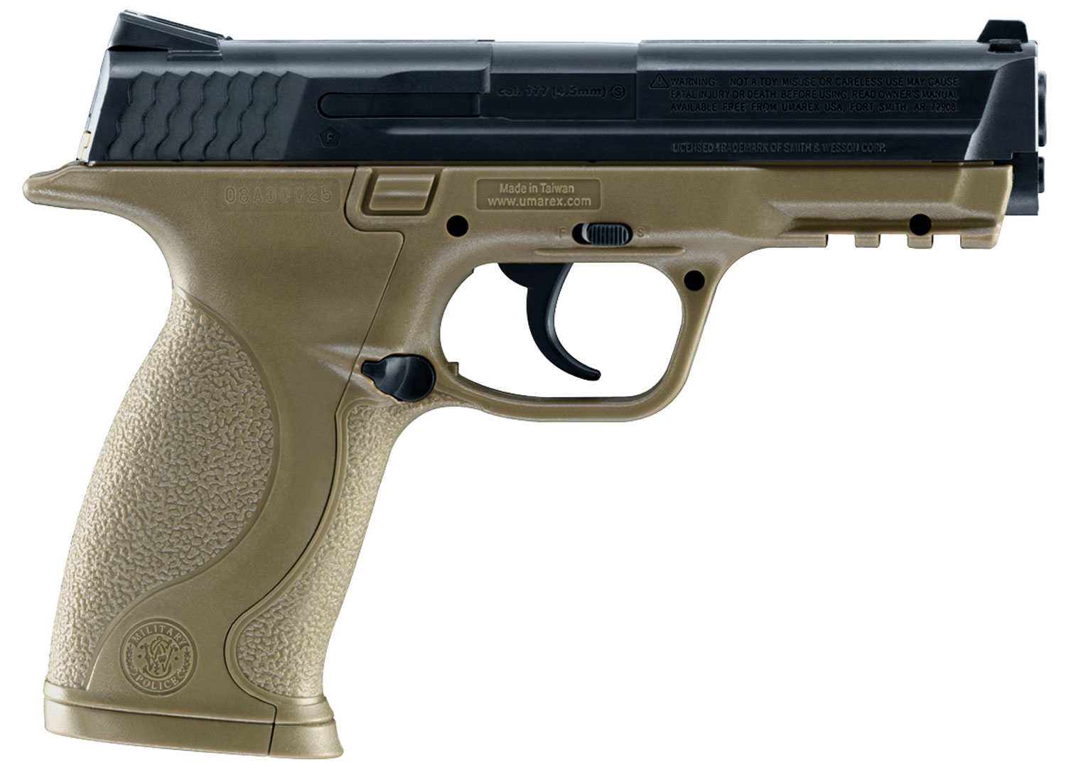 Umarex 2255051 S&W M&P CO2 177 BB 19+1 4.25" FDE Polymer Grips 1 Umarex 2255051 S&W M&P CO2 177 BB 19+1 4.25" FDE Polymer Grips