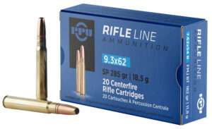 PPU 9.3x62 Mauser 285 Grain Soft Point Rifle Ammunition
